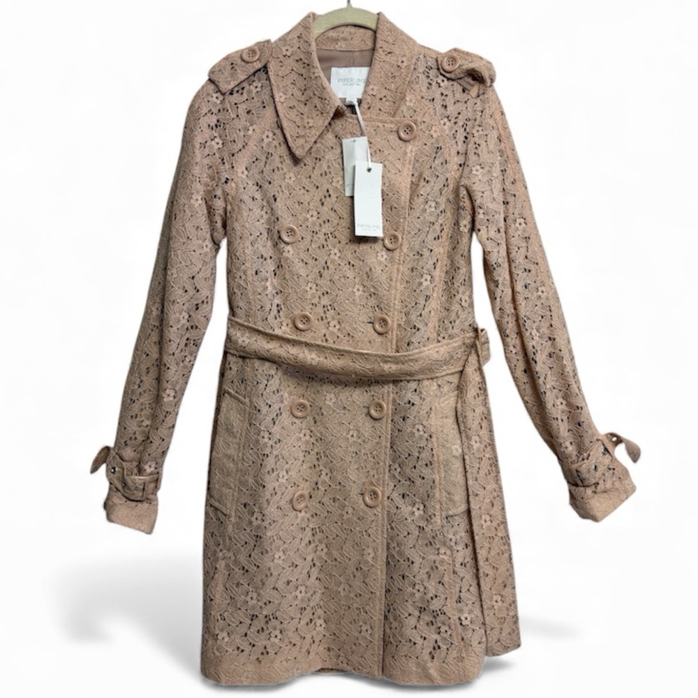 PIPERLIME Lace Belted Coat,‎ Size XSMALL